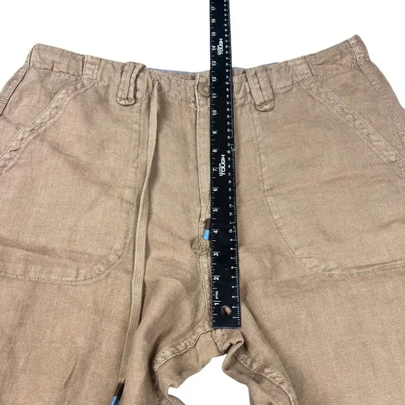 Lucky Brand Mens 100% Linen Drawstring Cargo Shorts Tan Brown Size 34 - Picture 6 of 8